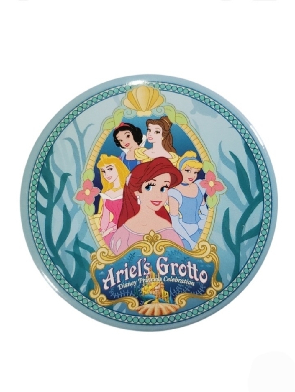 Ariel's Grotto Disney Princess Celebration Disneyland Souvenir Button 2008
